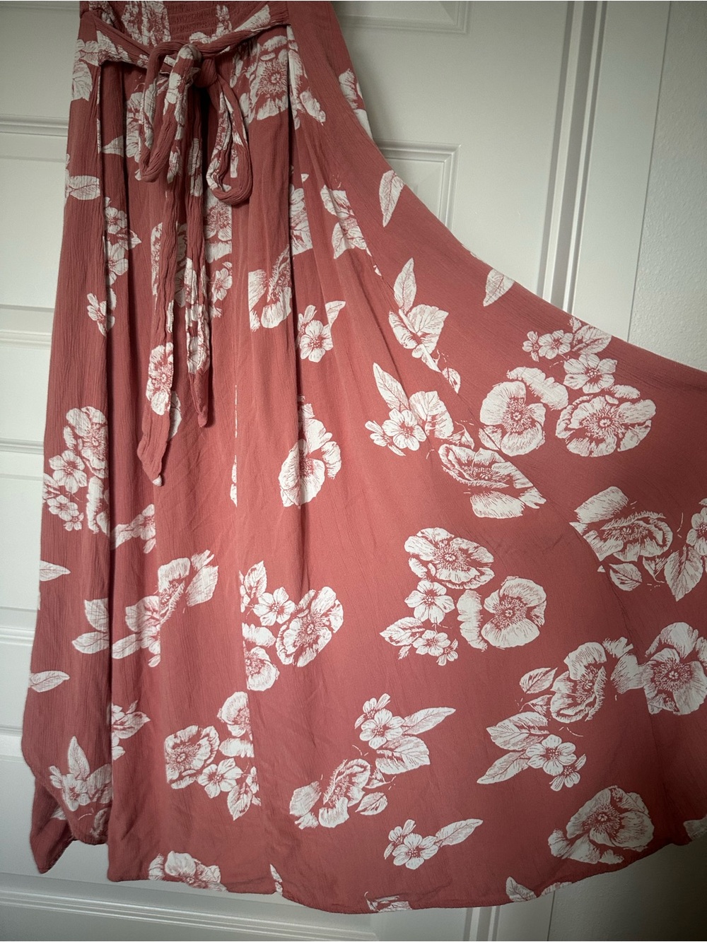 Wrangler Retro Floral Maxi Dress in Dusty Rose